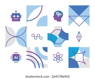 Artificial intelligence robot geometric background