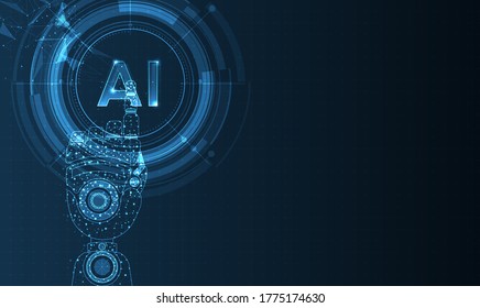 Artificial Intelligence Robot Hand Humanoid Head Stock Vector (Royalty ...