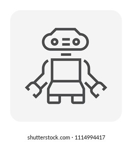 Artificial Intelligence and robot icon, 64x64 perfect pixel and editable stroke.