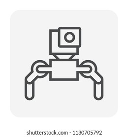 Artificial Intelligence and robot icon, 64x64 perfect pixel and editable stroke.