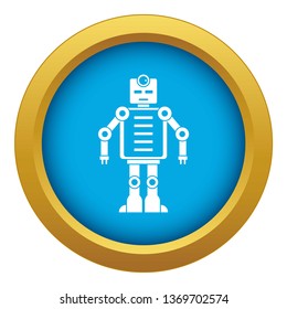 Artificial intelligence robot icon blue vector isolated on white background for any design
