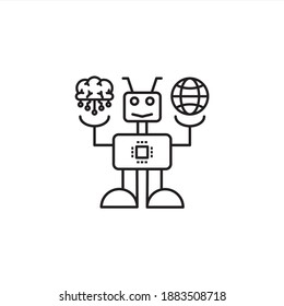 Artificial intelligence robot icon. Artificial intelligence icon design. Vector