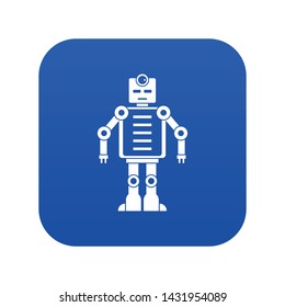 Artificial intelligence robot icon digital blue for any design isolated on white vector illustration