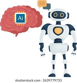  Artificial Intelligence Robot Illustration Futuristic Technology Concept

