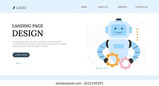 Artificial intelligence robot landing page