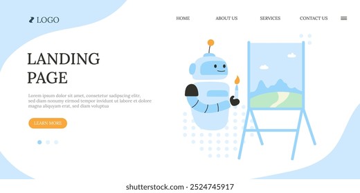 Artificial intelligence robot landing page