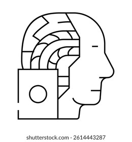 artificial intelligence robot line icon vector. artificial intelligence robot sign. isolated contour symbol black illustration