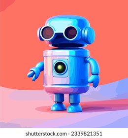 Artificial intelligence robot minimal vector background image illustration