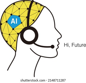 Artificial intelligence robot operator, future concept