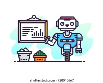 Artificial Intelligence , robot presenting information