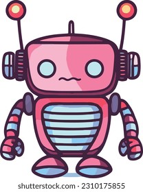 artificial intelligence robot in red suit