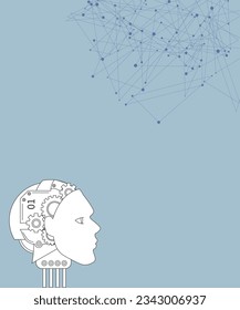 artificial intelligence and robot technology digitization concept illustration