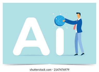 Artificial intelligence and robot, Vector illustration design