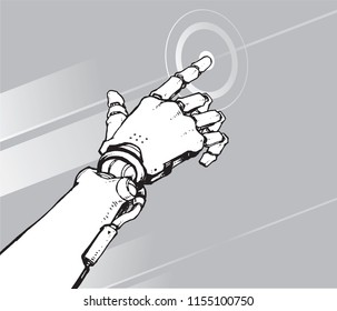 Artificial Intelligence Robotic Hand illustration vector