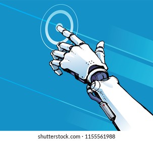 Artificial Intelligence Robotic Hand illustration vector