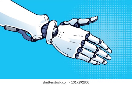 Artificial Intelligence Robotic Hand illustration vector