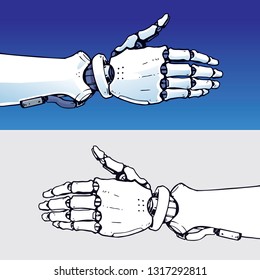 Artificial Intelligence Robotic Hand illustration vector