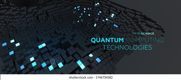 Artificial intelligence and robotic quantum computing processor concept for business technology, engineering and innovations design. Eps10 vector illustration