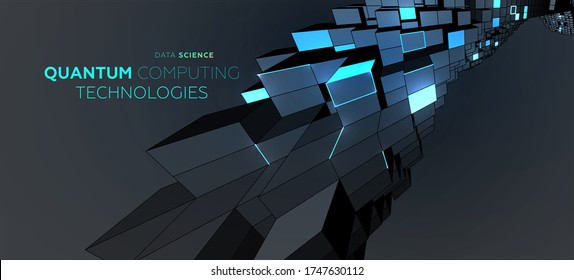 Artificial intelligence and robotic quantum computing processor concept for business technology, engineering and innovations design. Eps10 vector illustration