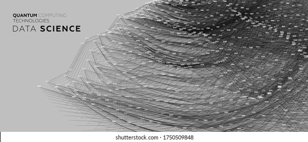 Artificial intelligence and robotic quantum computing processor concept for business technology, big data and database engineering and innovations design. Eps10 vector illustration.
