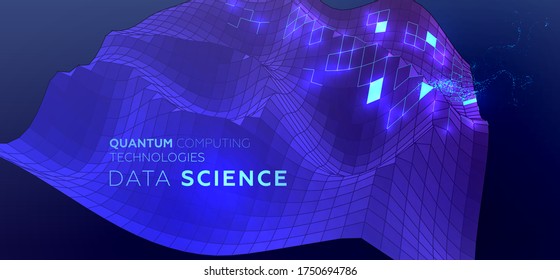 Artificial intelligence and robotic quantum computing processor concept for business technology, big data and database engineering and innovations design. Eps10 vector illustration.