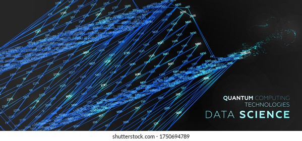 Artificial intelligence and robotic quantum computing processor concept for business technology, big data and database engineering and innovations design. Eps10 vector illustration.