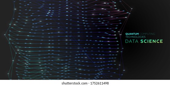 Artificial intelligence and robotic quantum computing processor concept for business technology, big data and database engineering and innovations design. Eps10 vector illustration.