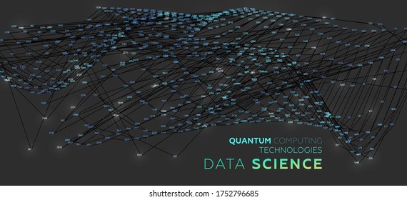 Artificial intelligence and robotic quantum computing processor concept for business technology, big data and database engineering and innovations design. Eps10 vector illustration.