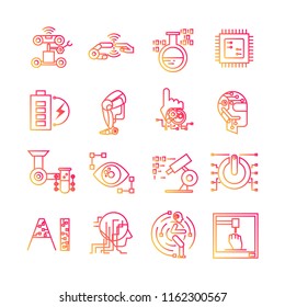 artificial intelligence and robotics icons