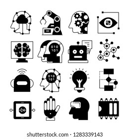 artificial intelligence and robotics technology icons