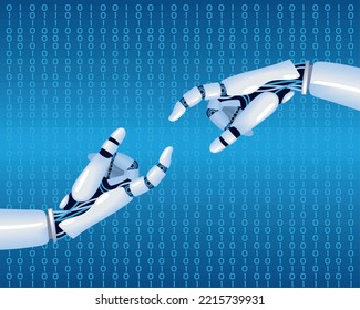 artificial intelligence robots arms, vector design