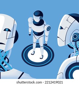 artificial intelligence robots, vector layout