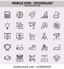 artificial intelligence, science, technology, industry, bio, robot, mobile icon, line icon, illustration