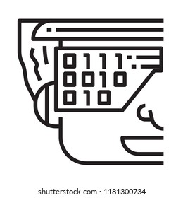 artificial intelligence scientist outline icon