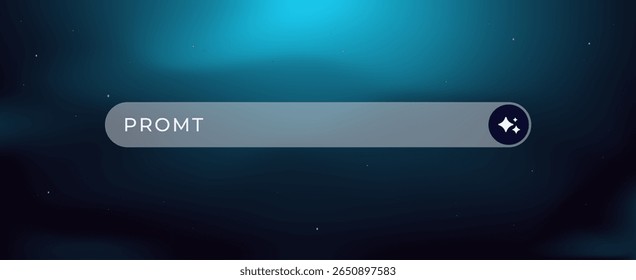 Artificial intelligence search bar with the word prompt, featuring a star symbol on the right side.