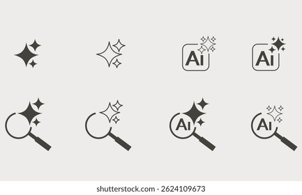 artificial intelligence search symbol icon in vector