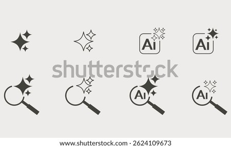 artificial intelligence search symbol icon in vector