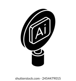 Artificial Intelligence Suche Icon Design, isometrische Vektorgrafik