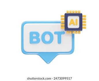 Artificial Intelligence security 3D icon illustration