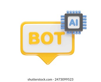 Artificial Intelligence security 3D icon illustration