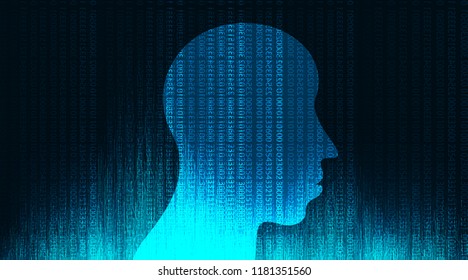 Artificial intelligence Security technology background,intelligence and hacker concept,vector illustration.