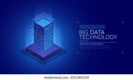 Artificial Intelligence Server 3D Cube Isometric Icon. Big Data Server Storage. Machine Learning Algorithms and Data. Technology and Computer Science Icon Design. Database Vector Illustration.