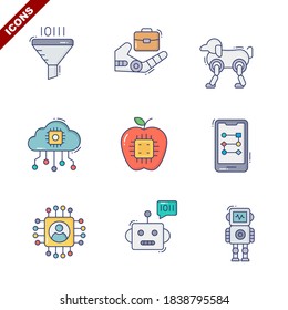 artificial intelligence set vector illustration icon