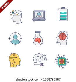 artificial intelligence set vector illustration icon