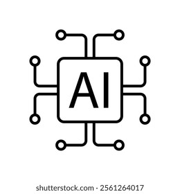artificial intelligence sign symbol vector flat icon