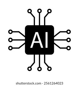 artificial intelligence sign symbol vector flat icon