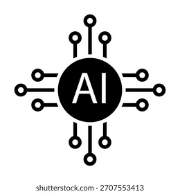 Icono de la Plantilla del Vector del símbolo de la inteligencia artificial
