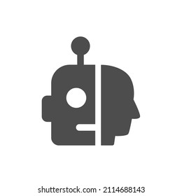 artificial intelligence silhouette vector icons isolated on white. cyber technologies icon set for web, mobile apps, ui design and print