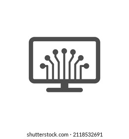 iconos vectores de silueta de inteligencia artificial aislados en blanco. conjunto de iconos de las tecnologías cibernéticas para web, aplicaciones móviles, diseño de ui e impresión