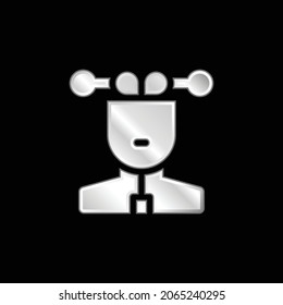 Artificial Intelligence silver plated metallic icon